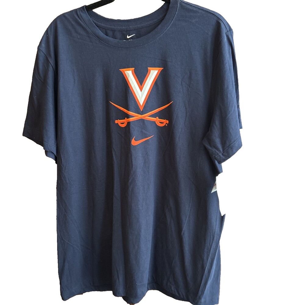 Nike Virginia Cavaliers UVA Men's XL Navy Logo T-Shirt DD7287-419 NWT